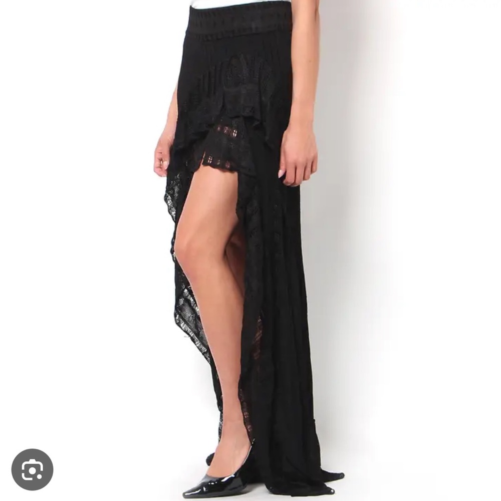 Guess Black High Slit Sultry Maxi Skirt Size XS - Picture 3 of 9